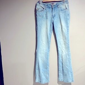 Blue White Wash Distressed Jeans